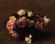 Henri Fantin-Latour Fleurs roses oil painting reproduction
